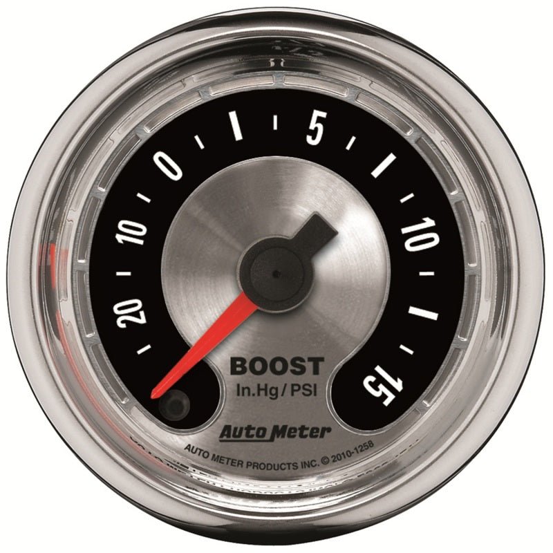 AutoMeter - Autometer American Muscle 52mm Full Sweep Electric 30 In Hg.-Vac/15PSI Boost Vacuum Gauge - Demon Performance