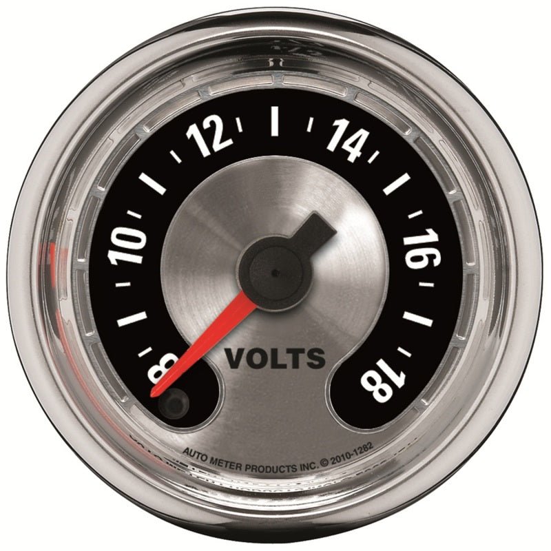 AutoMeter - Autometer American Muscle 52mm Full Sweep Electric 8-18 Volts Voltmeter Gauge - Demon Performance