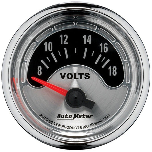 AutoMeter - Autometer American Muscle 52mm Short Sweep Electric 18V Voltmeter Gauge - Demon Performance