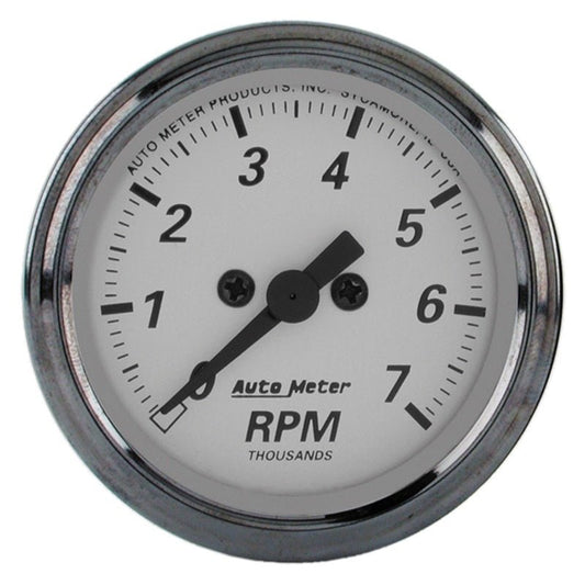 AutoMeter - AutoMeter American Platinum 2-1/16in 7K RPM In-Dash Tachometer Gauge - Demon Performance