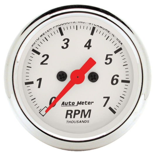 AutoMeter - Autometer Arctic White 2-1/16in 7k RPM In-Dash Tachometer - Demon Performance