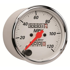 AutoMeter - Autometer Arctic White 3-1/8in 0-120 MPH Mechanical Speedometer Gauge - Demon Performance