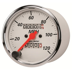 AutoMeter - Autometer Arctic White 3-1/8in 0-120 MPH Mechanical Speedometer Gauge - Demon Performance