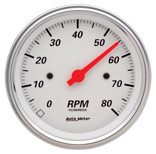 AutoMeter - Autometer Arctic White 3 3/8in 8k RPM In Dash Tachometer - Demon Performance