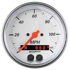 AutoMeter - Autometer Arctic White 3-3/8in Electric Speedometer with 2-1/16in Volt/Water/Oil/Fuel - Demon Performance