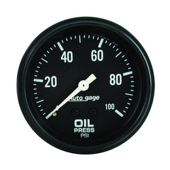 AutoMeter - Autometer AutoGage 2-5/8in Mechanical Black 0-100 PSI Oil Pressure Gauge - Demon Performance