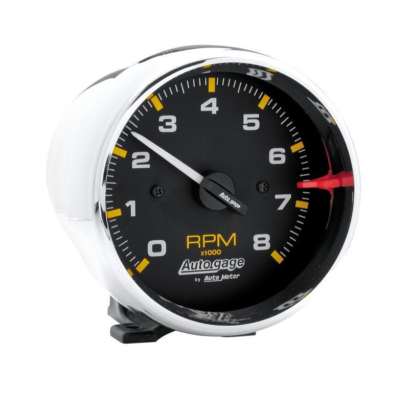 AutoMeter - Autometer Autogage 3-3/4in. 0-8K RPM Black Dial/Chrome Case Pedestal Tachometer - Demon Performance