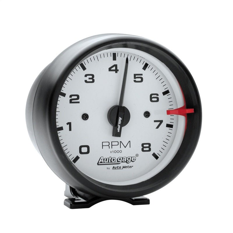 AutoMeter - Autometer Autogage 3-3/4in Black with White Face 8,000 RPM Pedestal Mount Tachometer - Demon Performance