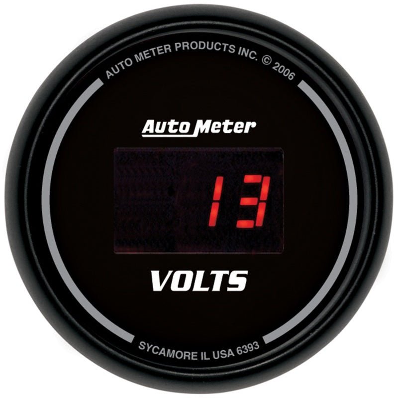 AutoMeter - Autometer Black 52.4mm 8-18 Volts Digital Voltmeter Gauge - Demon Performance