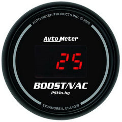 AutoMeter - Autometer Black 52mm 30 In Hg.-Vac./30 PSI Digital Vacuum/Boost Gauge - Demon Performance