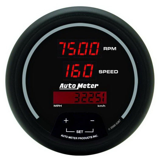 AutoMeter - Autometer Black 85.7mm 8000 RPM/160 MPH or 260 km/h Digital Tach/Speedo Combo Gauge - Demon Performance