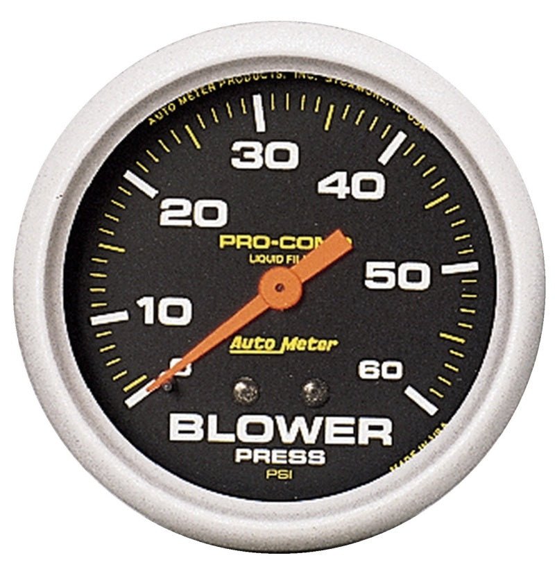 AutoMeter - Autometer Blower Pressure w/ Memory 60PSI Liquid Filled Mechanical Boost Gauge - Demon Performance