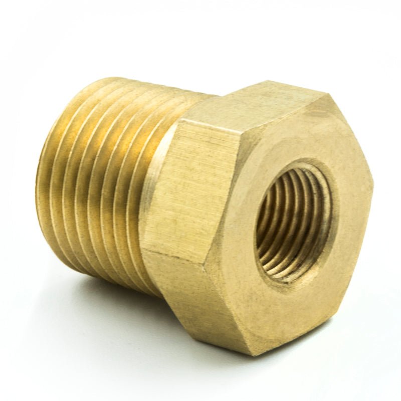 AutoMeter - Autometer Brass Adapter Fitting - 3/8in NPT Male - 1/8in NPT Female - Demon Performance