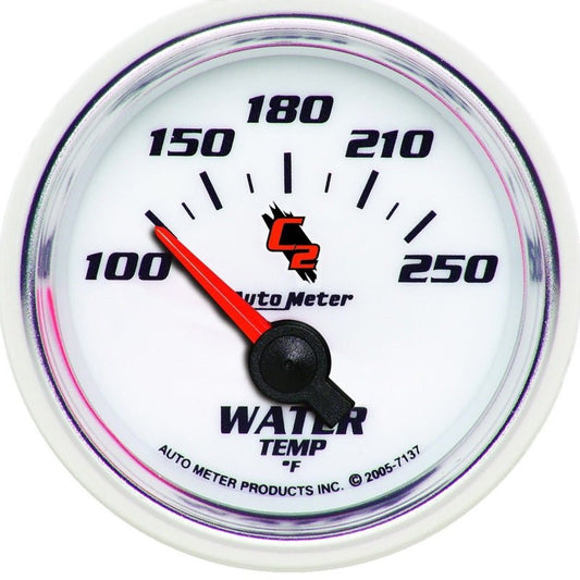 AutoMeter - Autometer C2 2-1/16in Electric 100-250 Deg F Water Temperature Gauge - Demon Performance