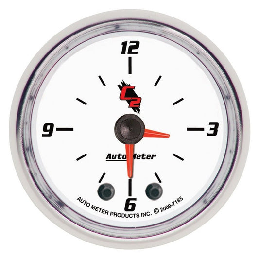 AutoMeter - Autometer C2 2-1/6in 12 Hour Analog Clock Gauge - Demon Performance