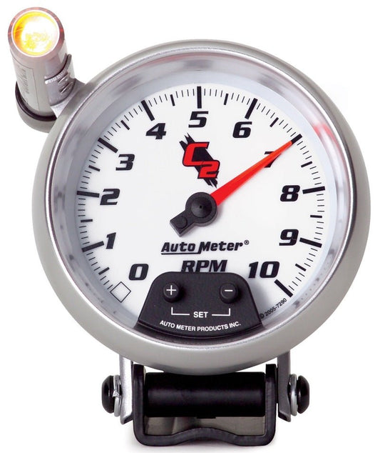 AutoMeter - Autometer C2 3 3/4 inch 10000RPM In-Dash Tachometer w/ Ext. Quick-Lite - Demon Performance