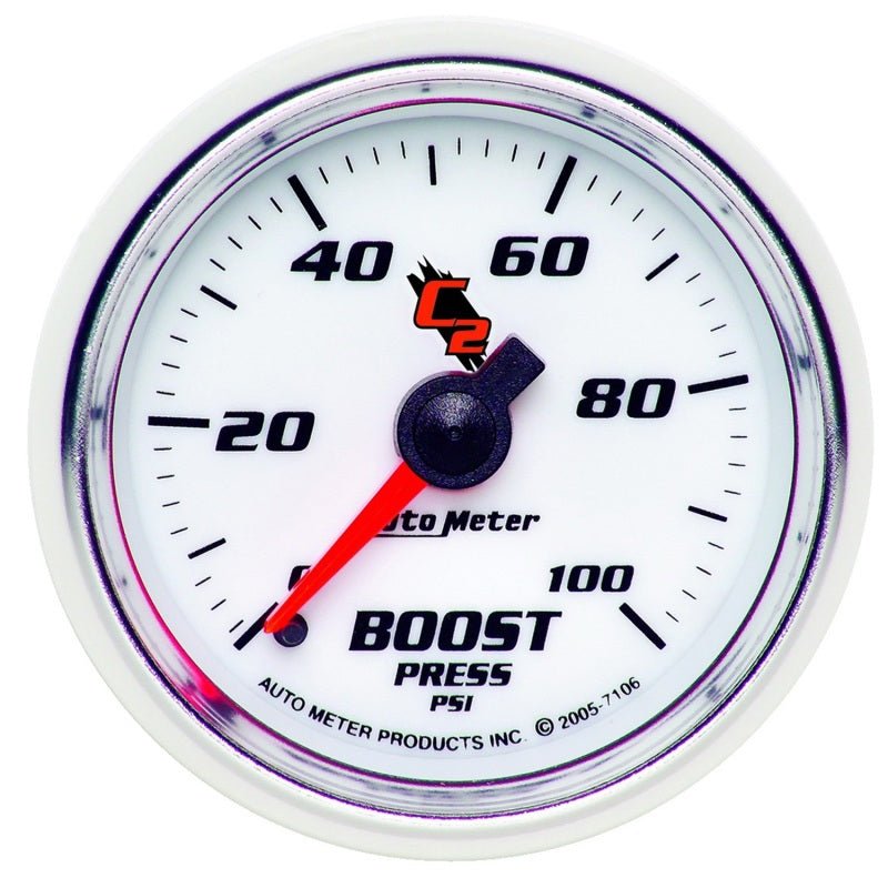 AutoMeter - Autometer C2 52mm 0-100 PSI Mechanical Boost Gauge - Demon Performance