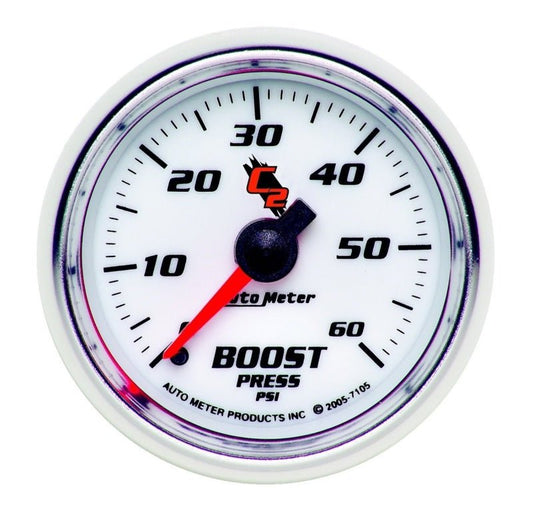 AutoMeter - Autometer C2 52mm 0-60 PSI Mechanical Boost Gauge - Demon Performance