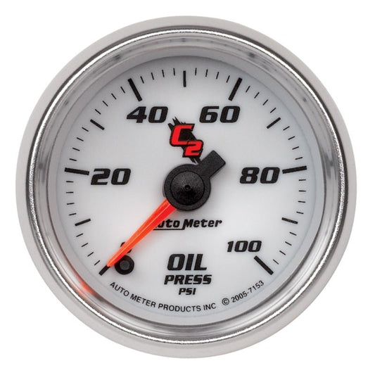 AutoMeter - Autometer C2 52mm 100 PSI Electronic Oil Pressure Gauge - Demon Performance