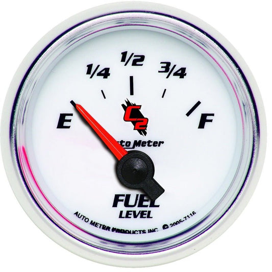 AutoMeter - Autometer C2 52mm 240-33 Ohm Short Sweep Electronic Fuel Level Gauge - Demon Performance