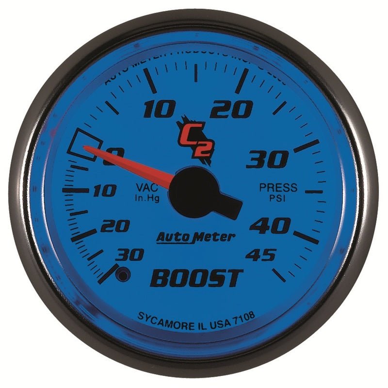 AutoMeter - Autometer C2 52mm 30 In Hg-Vac/45 PSI Mechanical Vacuum/Boost Gauge - Demon Performance