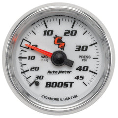 AutoMeter - Autometer C2 52mm 30 In Hg-Vac/45 PSI Mechanical Vacuum/Boost Gauge - Demon Performance