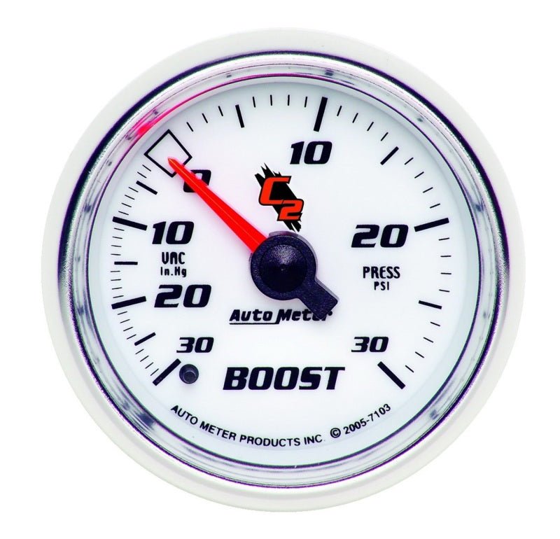 AutoMeter - Autometer C2 52mm 30 PSI Mechanical Boost and Vacuum Gauge - Demon Performance