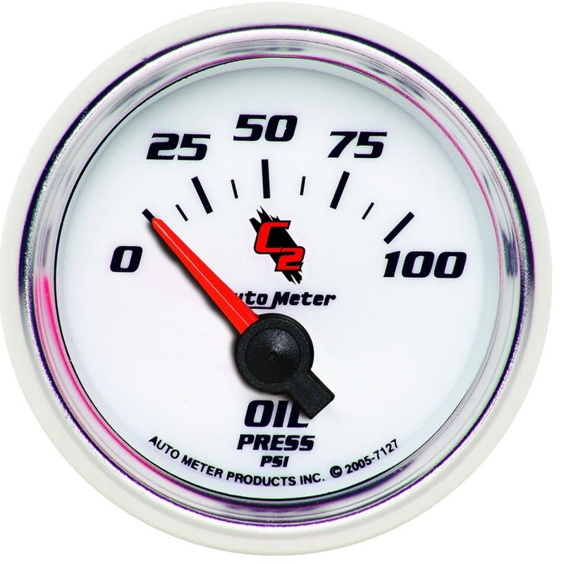 AutoMeter - Autometer C2 52mm Electric 0-100 PSI Oil Pressure Gauge - Demon Performance