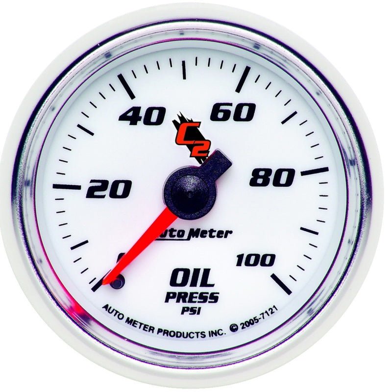 AutoMeter - Autometer C2 52mm Mechanical 0-100 PSI Oil Pressure Gauge - Demon Performance