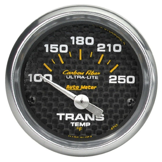 AutoMeter - Autometer Carbon Fiber 52mm 100-250 Deg F Electronic Trans Temperature Gauge - Demon Performance