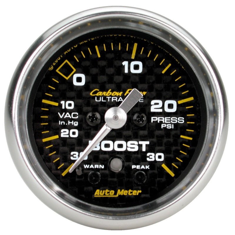 AutoMeter - Autometer Carbon Fiber 52mm 30 PSI Electronic Boost gauge - Demon Performance