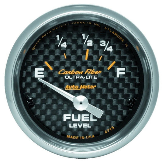 AutoMeter - Autometer Carbon Fiber 52mm 73E-10F Electronic Fuel Level Gauge - Demon Performance