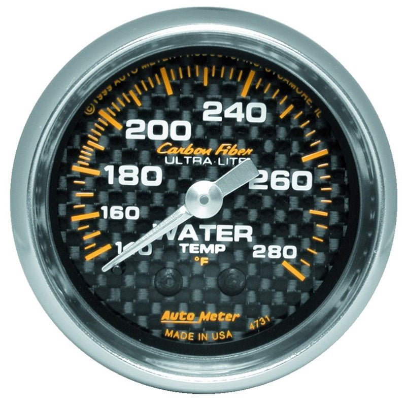 AutoMeter - Autometer Carbon Fiber 52mm WaterTemperature Gauge - Demon Performance