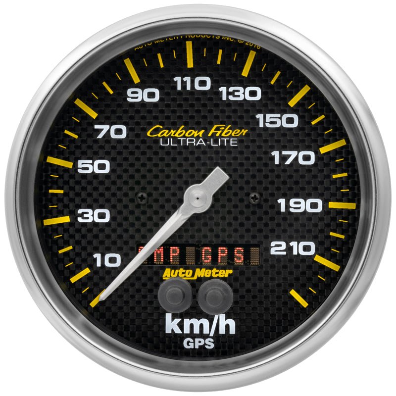 AutoMeter - Autometer Carbon Fiber 5in. 0-225 KM/H (GPS) Speedometer Gauge - Demon Performance