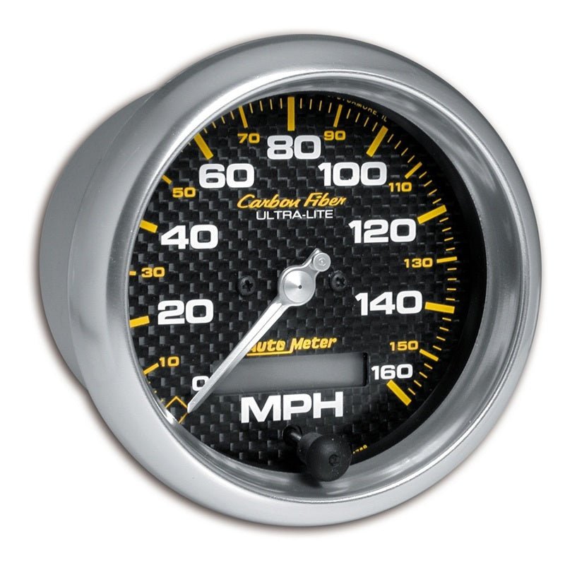 AutoMeter - Autometer Carbon Fiber 85.7mm 160MPH Range Speedometer Elect. Programmable Gauge - Demon Performance