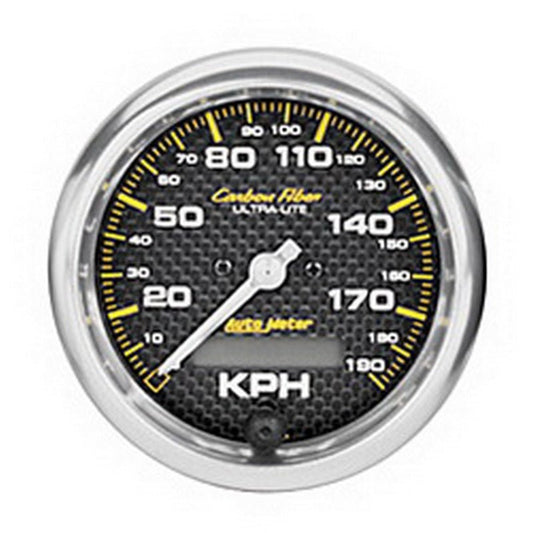 AutoMeter - Autometer Carbon Fiber 85.7mm 190 KPH Range Speedometer Elect. Programmable Gauge - Demon Performance