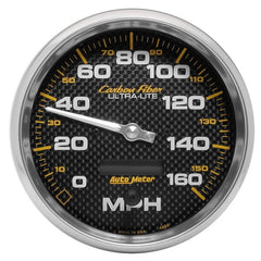 AutoMeter - Autometer Carbon Fiber Series 5-inch 160 MPH Elec. Programmable Speedometer - Demon Performance