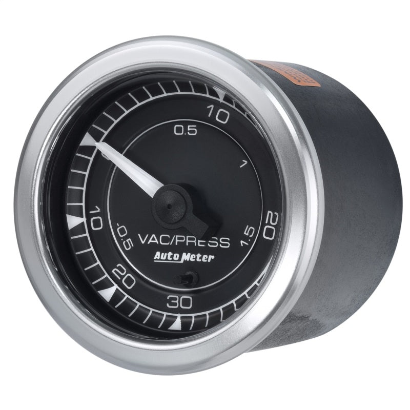 AutoMeter - Autometer Chrono 2-1/16in 30INHG-30PSI Vaccum/Boost Gauge - Demon Performance