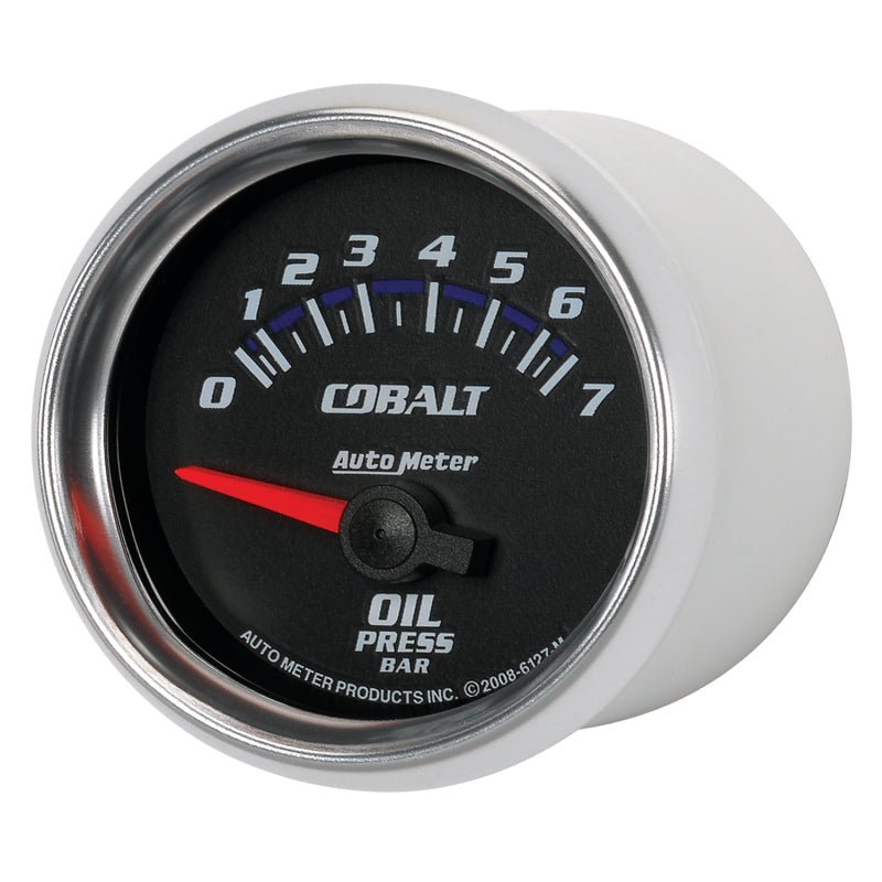 AutoMeter - Autometer Cobalt 52mm 0-7 BAR Short Sweep Electric Oil Pressure Gauge - Demon Performance