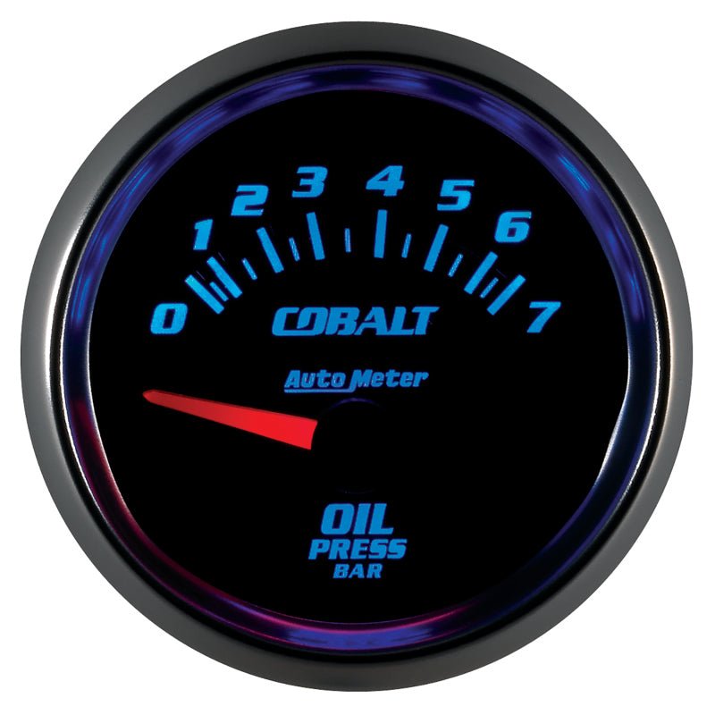 AutoMeter - Autometer Cobalt 52mm 0-7 BAR Short Sweep Electric Oil Pressure Gauge - Demon Performance