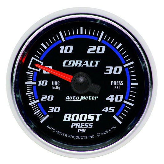 AutoMeter - Autometer Cobalt 52mm 45psi Vacuum Boost Gauge - Demon Performance