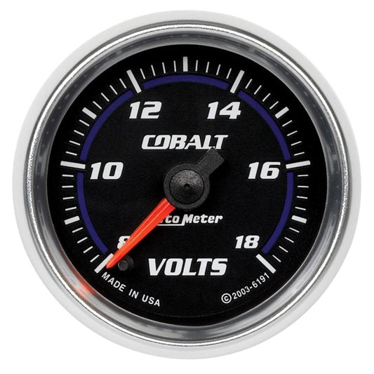 AutoMeter - Autometer Cobalt 52mm 8-18 Voltmeter Electronic Gauge - Demon Performance