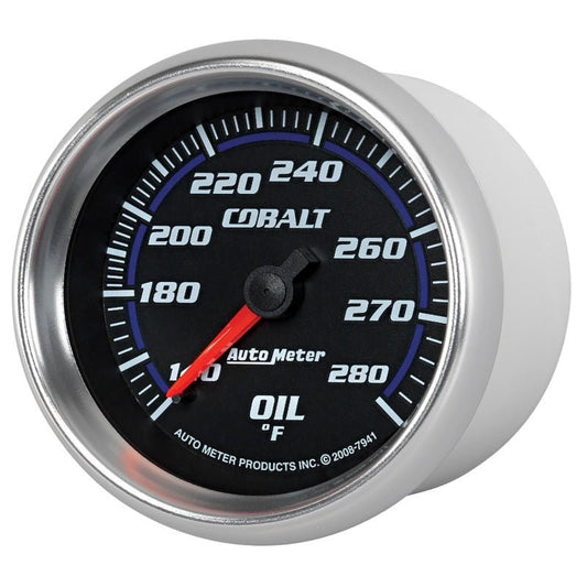 AutoMeter - Autometer Cobalt 66.7mm 140-280 Degree F Mechanical Oil Temperature Gauge - Demon Performance