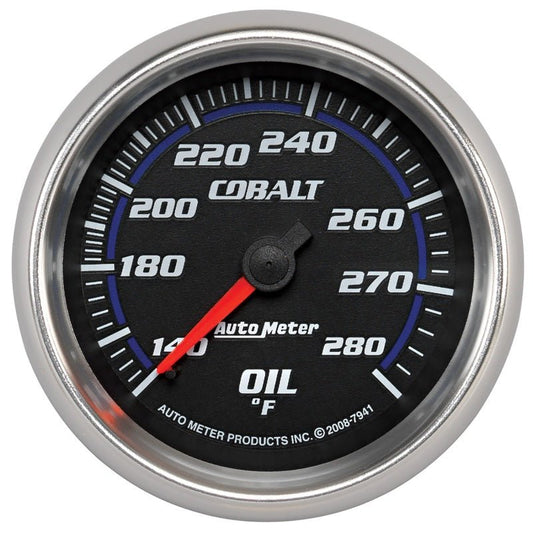 AutoMeter - Autometer Cobalt 66.7mm 140-280 Degree F Mechanical Oil Temperature Gauge - Demon Performance