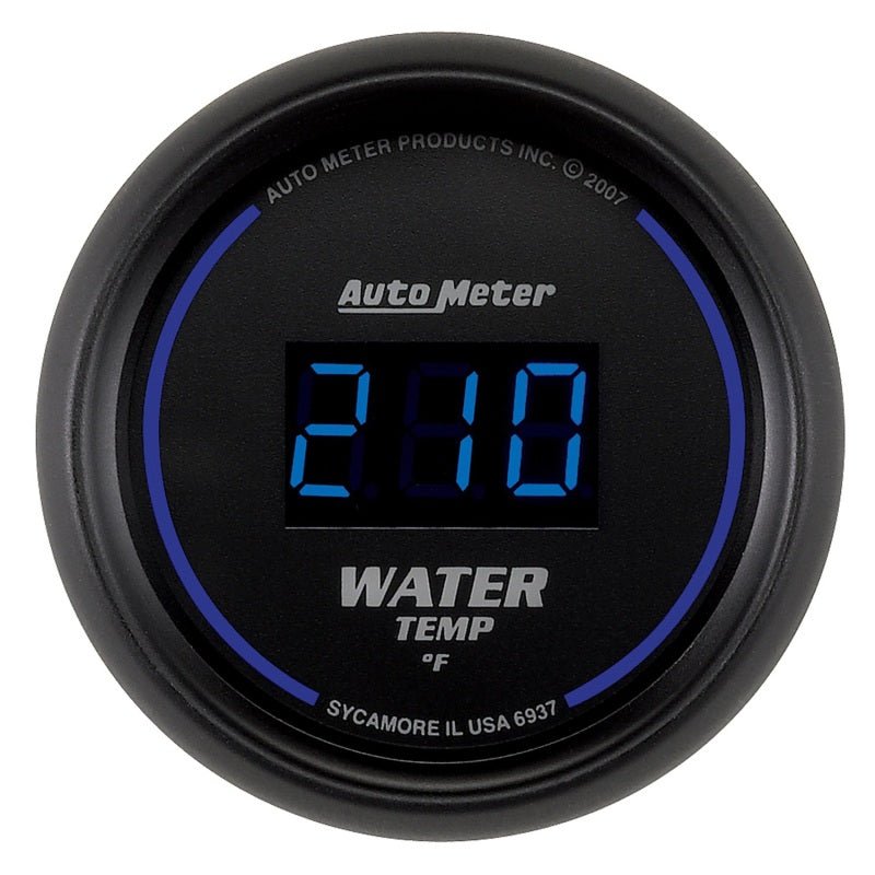 AutoMeter - Autometer Cobalt Digital 52.4mm Black 0-300 deg F Water Temperature Gauge - Demon Performance