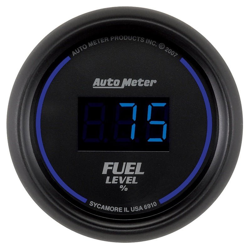 AutoMeter - Autometer Cobalt Digital 52.4mm Black Programmable Empty-Full Range Fuel Level Gauge - Demon Performance