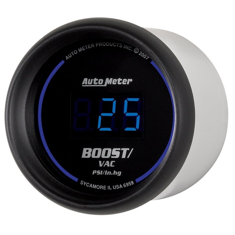 AutoMeter - Autometer Cobalt Digital 52.4mm Black Vacuum/Boost Gauge - Demon Performance