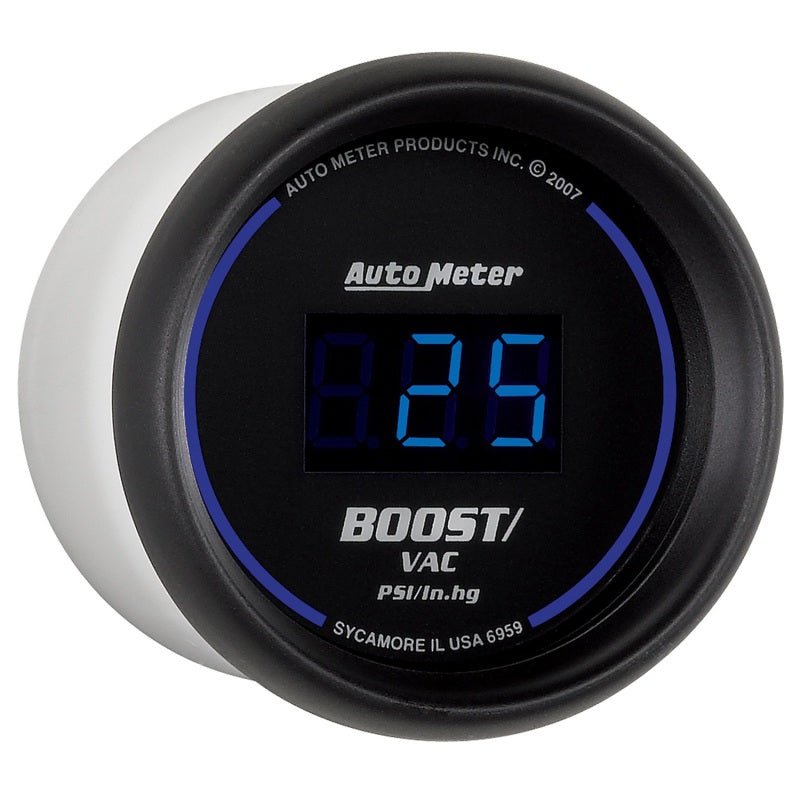 AutoMeter - Autometer Cobalt Digital 52.4mm Black Vacuum/Boost Gauge - Demon Performance