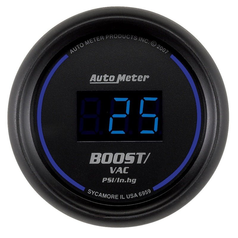 AutoMeter - Autometer Cobalt Digital 52.4mm Black Vacuum/Boost Gauge - Demon Performance