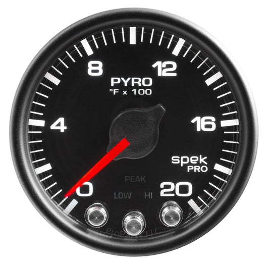 AutoMeter - Autometer Spek-Pro Gauge Pyro. (Egt) 2 1/16in 2000f Stepper Motor W/Peak & Warn Blk/Blk - Demon Performance